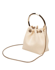 JIMMY CHOO BON BON FUC SNAKESKIN PRINT LEATHER BAG