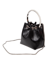 JIMMY CHOO BON BON TZZ PATENT LEATHER BAG COLOR BLACK