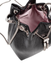 JIMMY CHOO BON BON TZZ PATENT LEATHER BAG COLOR BLACK