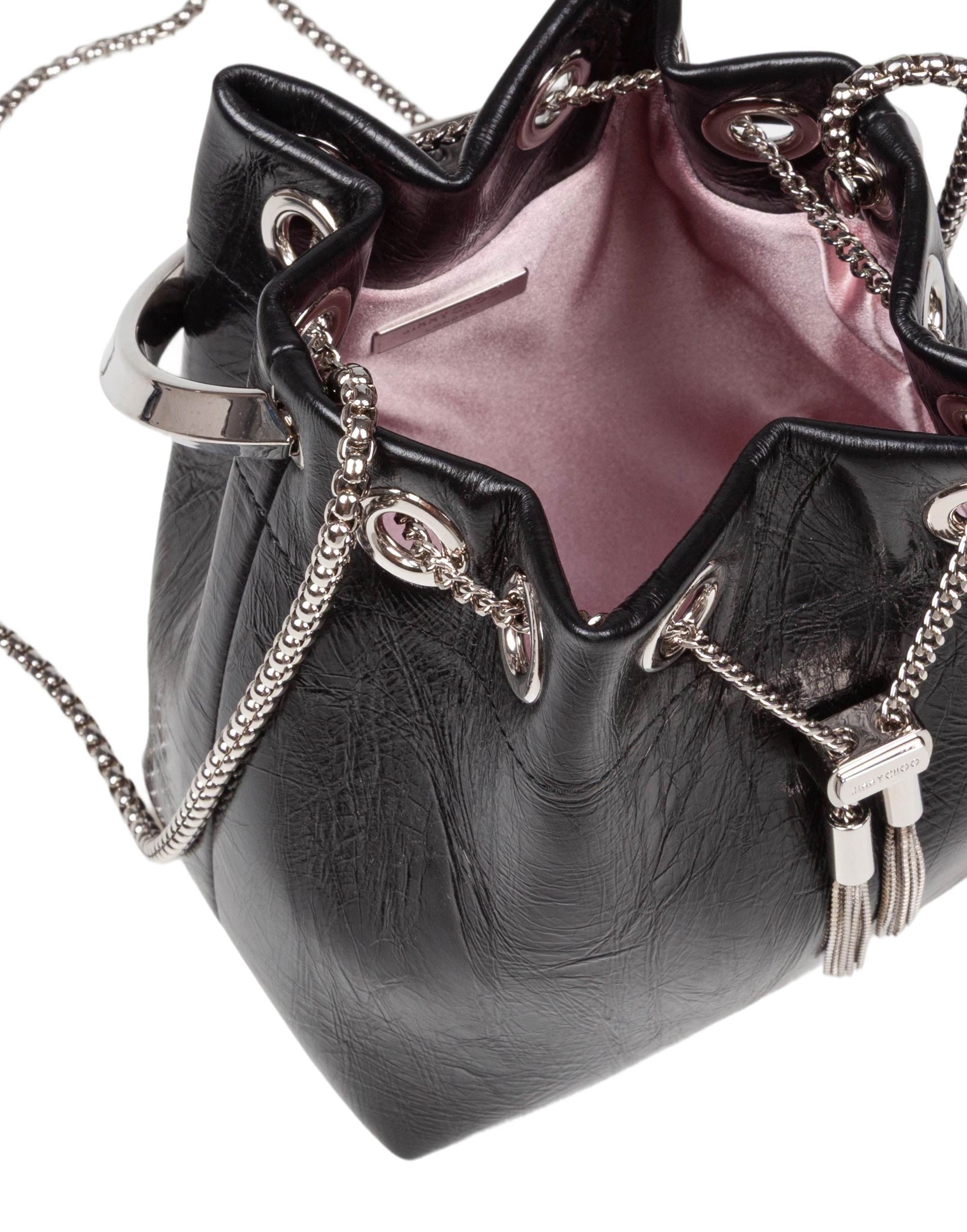 JIMMY CHOO BON BON TZZ PATENT LEATHER BAG COLOR BLACK