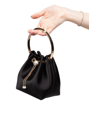 JIMMY CHOO BON BON HBH IN SATIN COLOR BLACK