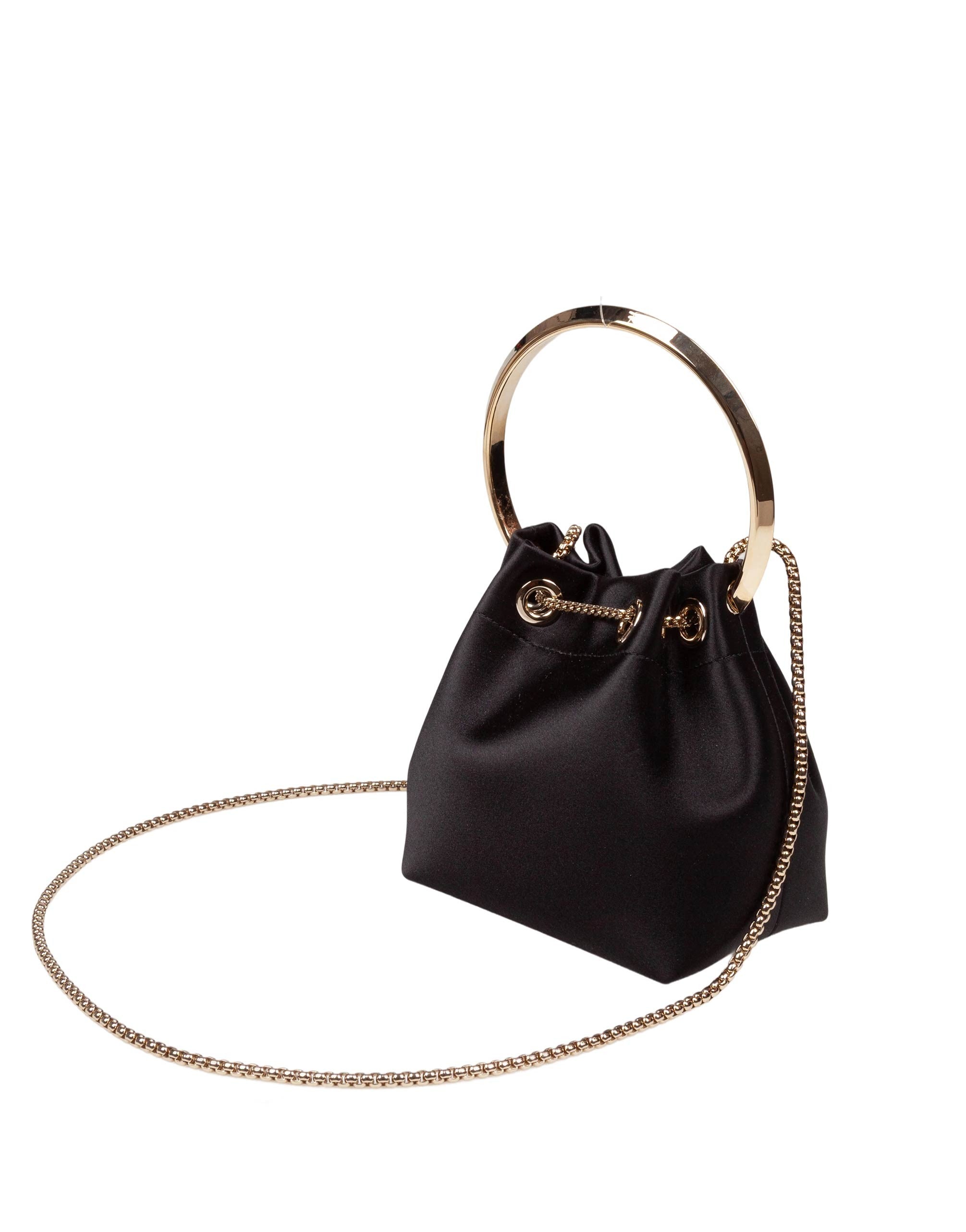 JIMMY CHOO BON BON HBH IN SATIN COLOR BLACK