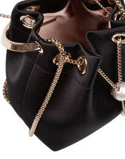 JIMMY CHOO BON BON HBH IN SATIN COLOR BLACK