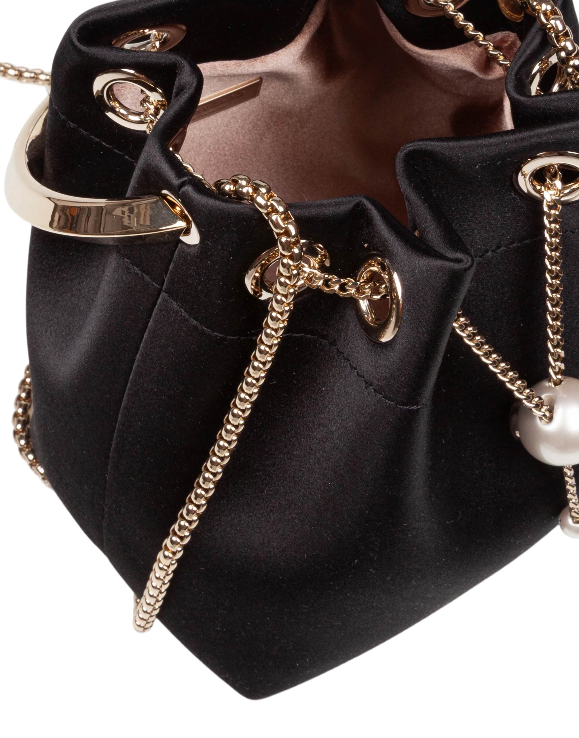 JIMMY CHOO BON BON HBH IN SATIN COLOR BLACK