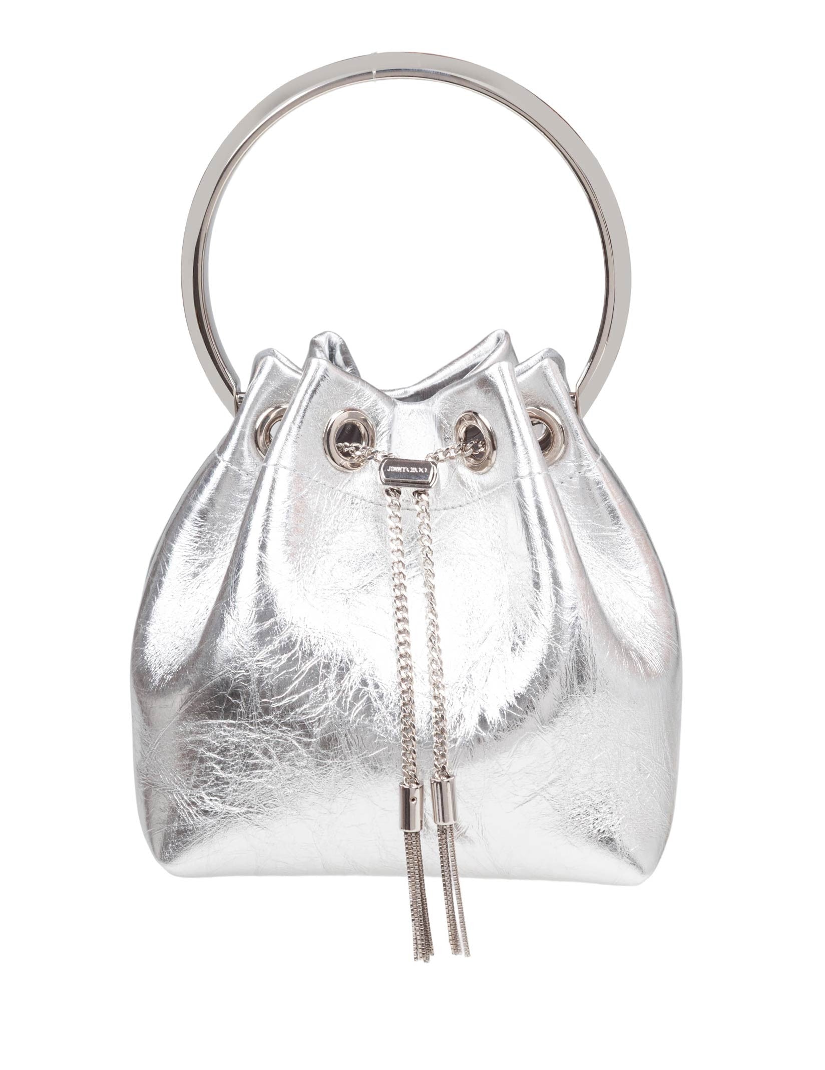JIMMY CHOO BON BON TZZ IN PELLE METALLIZZATA COLORE SILVER