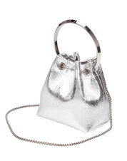 JIMMY CHOO BON BON TZZ IN PELLE METALLIZZATA COLORE SILVER