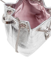 JIMMY CHOO BON BON TZZ IN PELLE METALLIZZATA COLORE SILVER