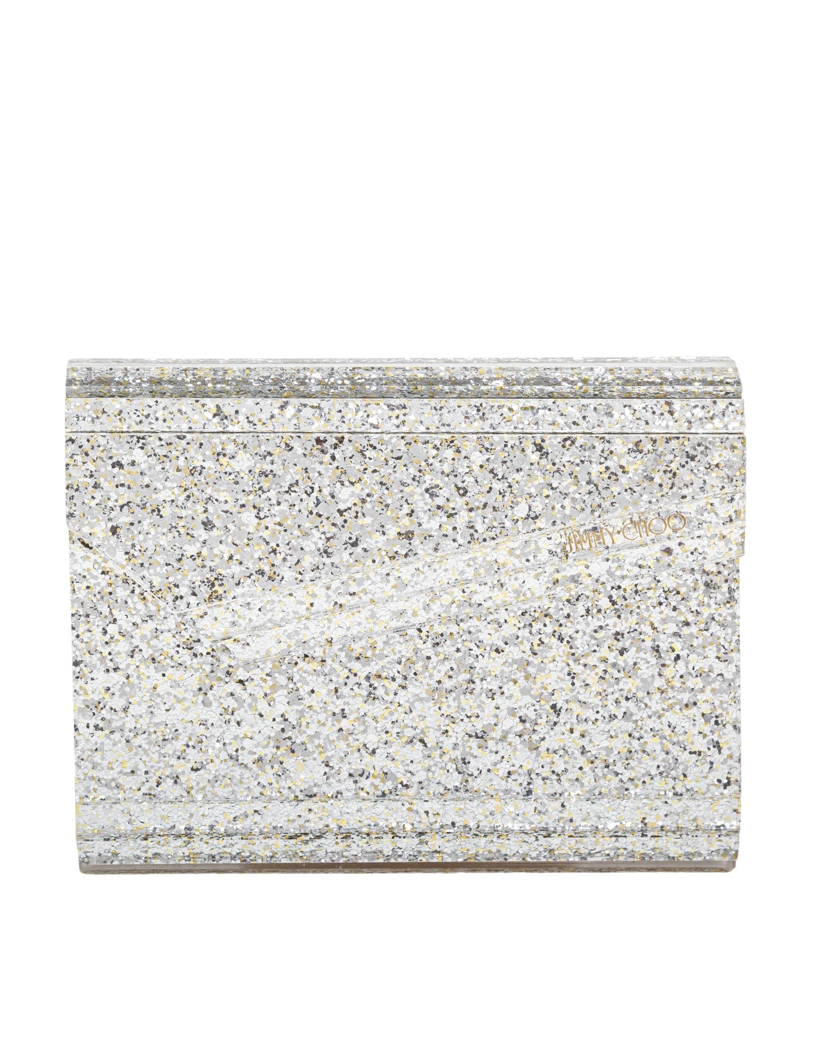JIMMY CHOO CANDY CLUTCH BAG IN ACRYLIC FABRIC WITH GLITTER