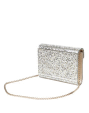 JIMMY CHOO CANDY CLUTCH BAG IN ACRYLIC FABRIC WITH GLITTER