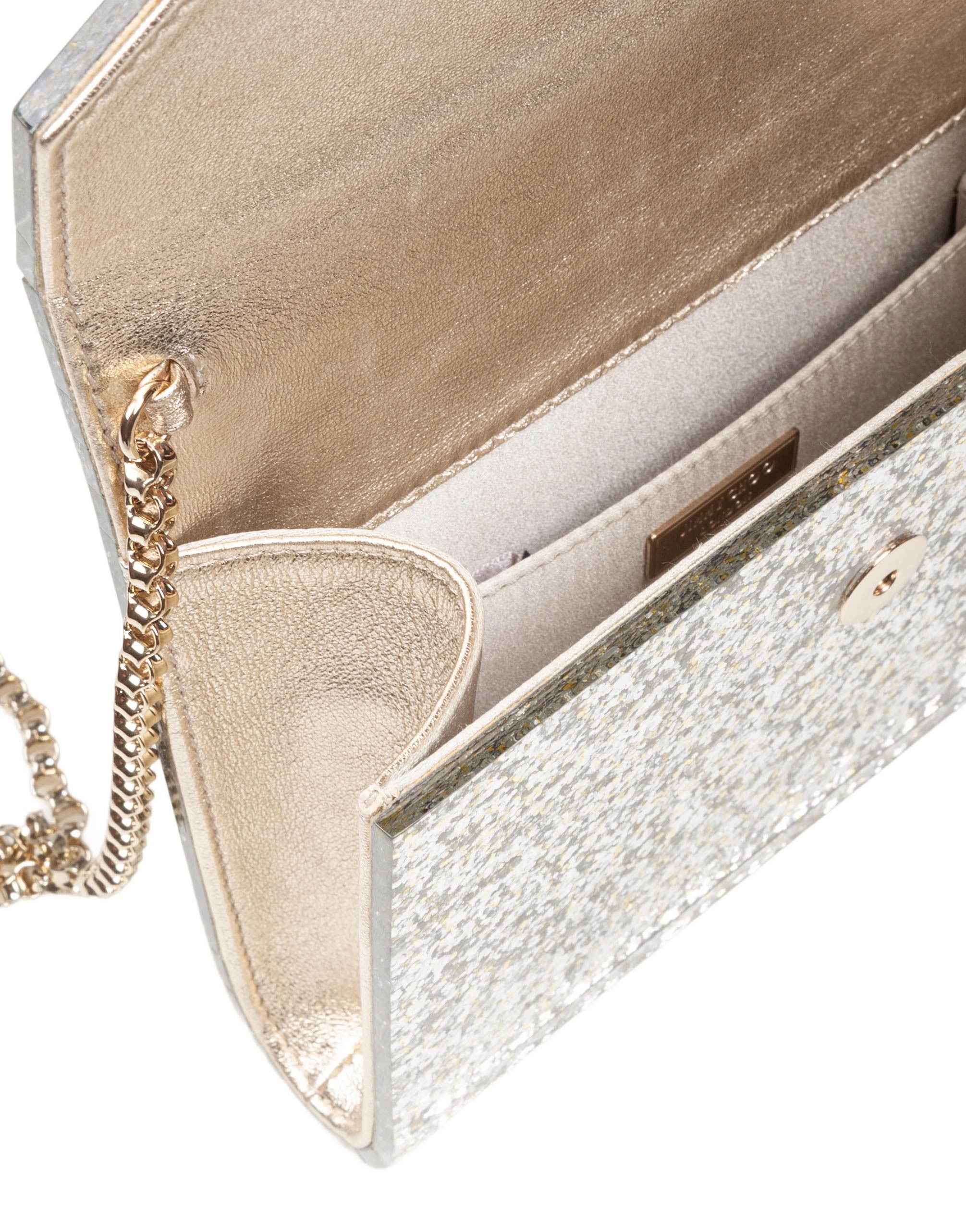 JIMMY CHOO CANDY CLUTCH BAG IN ACRYLIC FABRIC WITH GLITTER