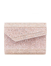 JIMMY CHOO POCHETTE CANDY IN TESSUTO ACRILICO CON GLITTER COLORE ROSA