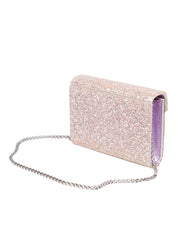 JIMMY CHOO POCHETTE CANDY IN TESSUTO ACRILICO CON GLITTER COLORE ROSA
