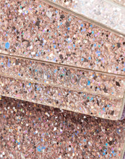 JIMMY CHOO POCHETTE CANDY IN TESSUTO ACRILICO CON GLITTER COLORE ROSA