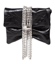 JIMMY CHOO POCHETTE ZANDRA IN PELLE METALLIZZATA COLOR NERO