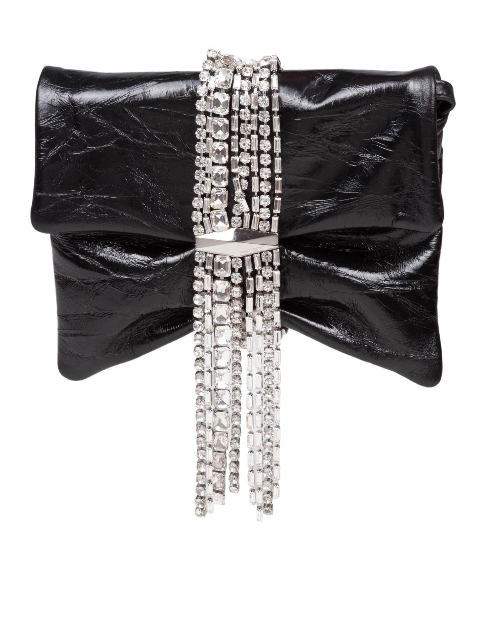 JIMMY CHOO POCHETTE ZANDRA IN PELLE METALLIZZATA COLOR NERO