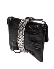 JIMMY CHOO POCHETTE ZANDRA IN PELLE METALLIZZATA COLOR NERO