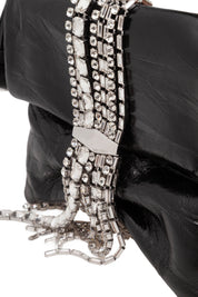 JIMMY CHOO POCHETTE ZANDRA IN PELLE METALLIZZATA COLOR NERO