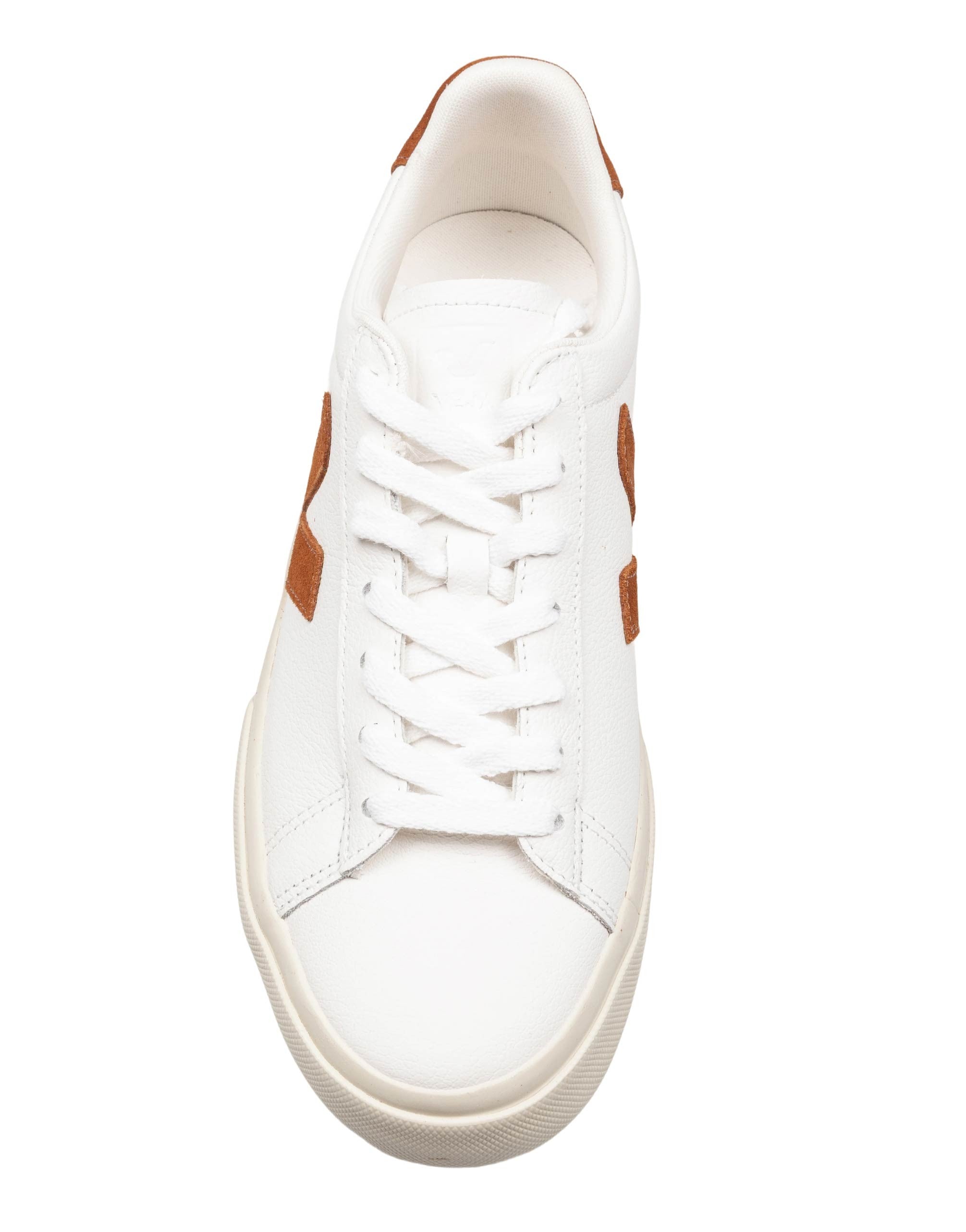VEJA CAMPO CHROMEFREE IN PELLE COLORE BIANCO/CAMEL