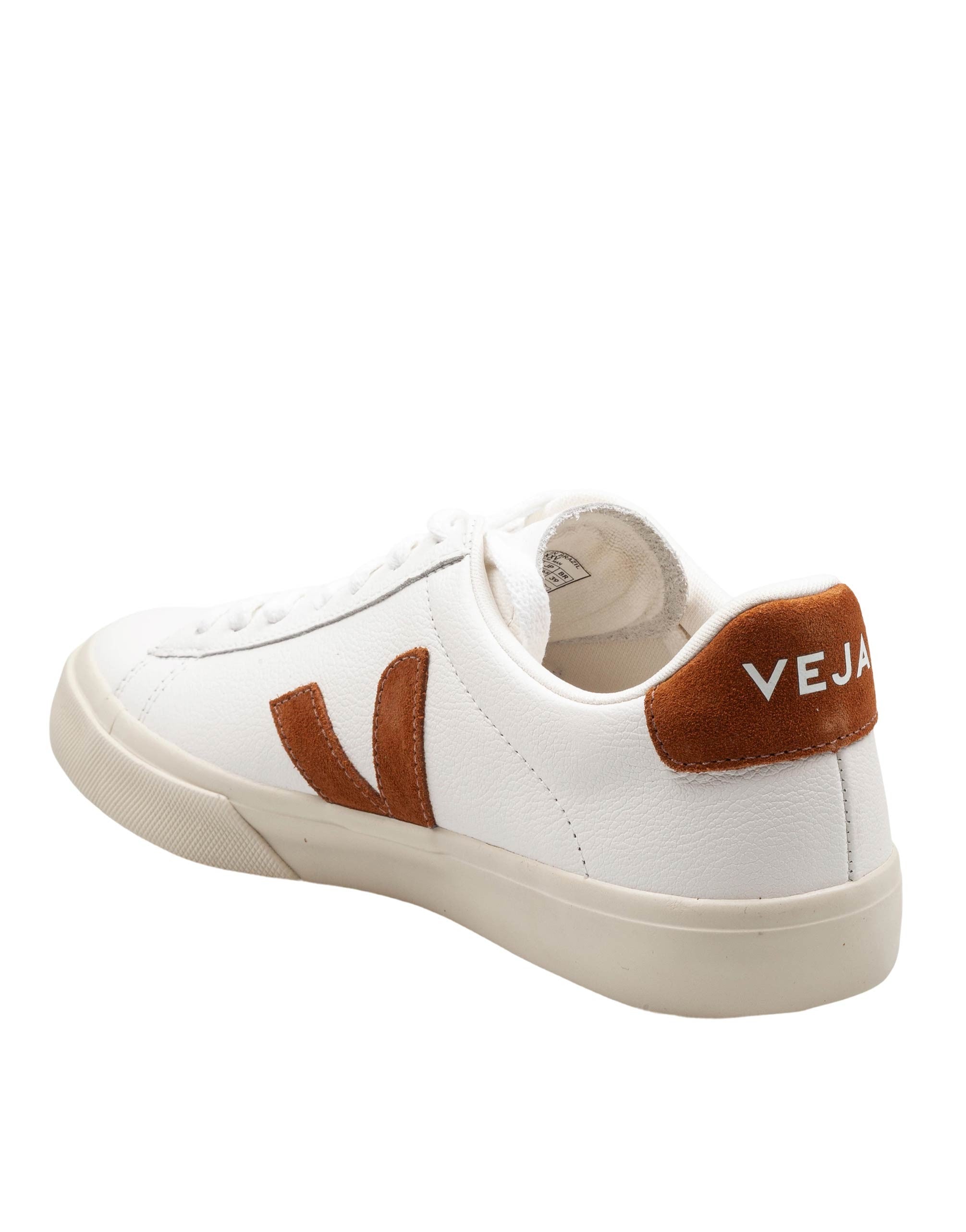 VEJA CAMPO CHROMEFREE IN PELLE COLORE BIANCO/CAMEL