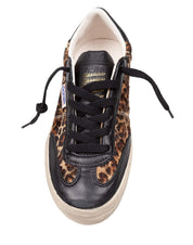 GOLDEN GOOSE SOUL STAR SNEAKERS IN PONYSKIN WITH LEOPARD PRINT