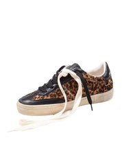 GOLDEN GOOSE SOUL STAR SNEAKERS IN PONYSKIN WITH LEOPARD PRINT