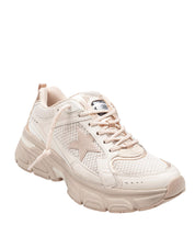 GOLDEN GOOSE LIGHTSTAR LEATHER AND MESH SNEAKERS COLOUR TAUPE