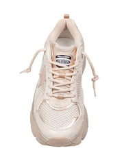 GOLDEN GOOSE LIGHTSTAR LEATHER AND MESH SNEAKERS COLOUR TAUPE