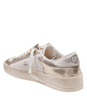GOLDEN GOOSE SNEAKERS STARDAN IN LEATHER COLOR WHITE AND PLATINUM