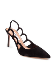AQUAZZURA DECOLLETE' BOOTIE PUMP 85 IN CAMOSCIO COLORE NERO