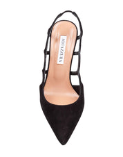 AQUAZZURA DECOLLETE' BOOTIE PUMP 85 IN CAMOSCIO COLORE NERO