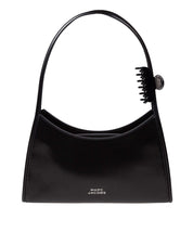 MARC JACOBS THE CLAW CLIP SHOULDER BAG IN BRUSHED LEATHER COLOR BLACK