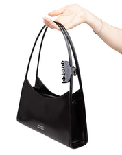 MARC JACOBS THE CLAW CLIP SHOULDER BAG IN BRUSHED LEATHER COLOR BLACK