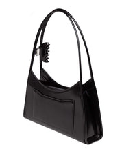 MARC JACOBS THE CLAW CLIP SHOULDER BAG IN BRUSHED LEATHER COLOR BLACK