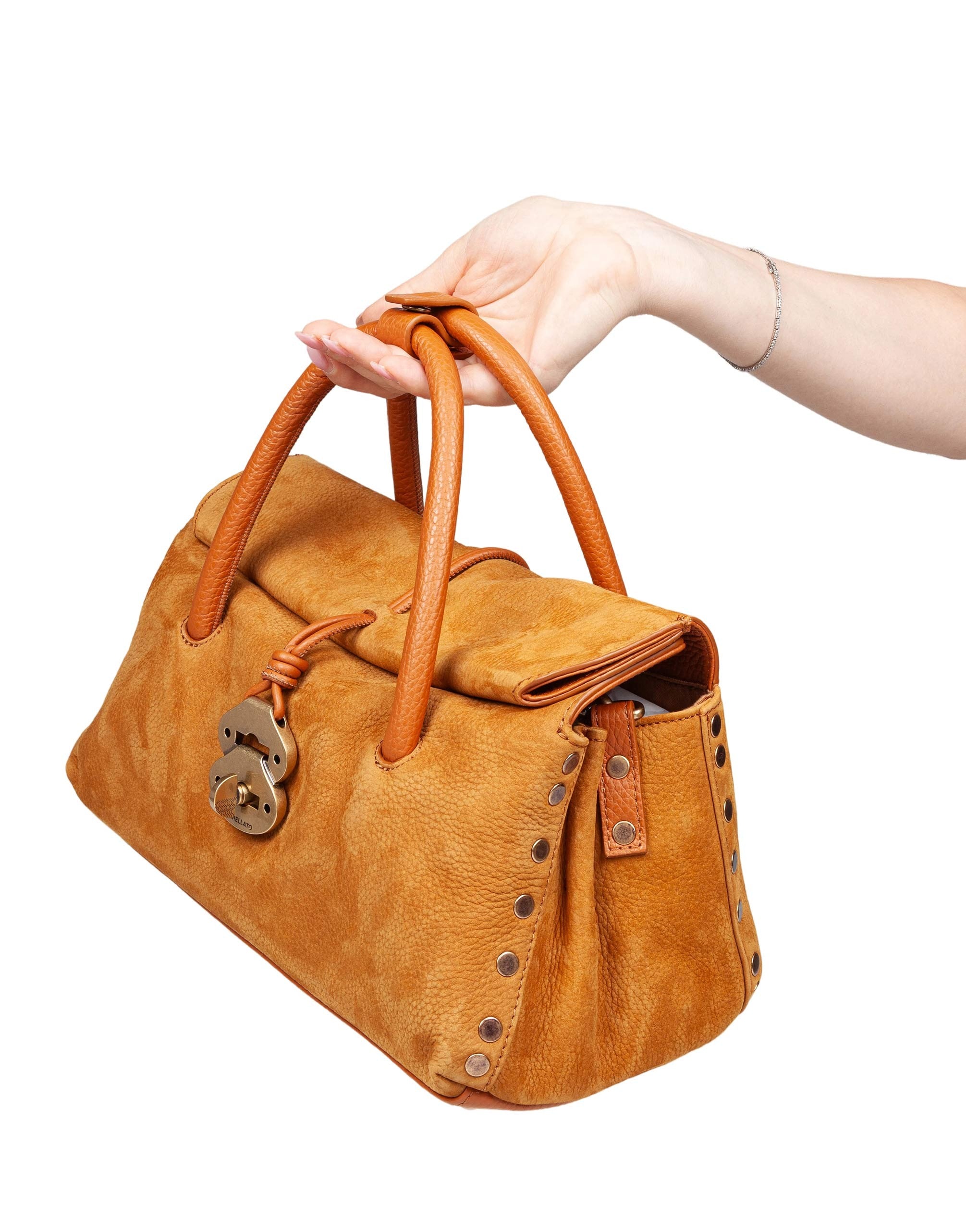 ZANELLATO DOTTA JONES S HANDBAG IN SUEDE COLOR BRAWN BRANDY