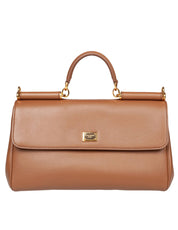 DOLCE & GABBANA VINTAGE MY SICILY CARAMEL LEATHER BAG