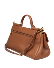 DOLCE & GABBANA VINTAGE MY SICILY CARAMEL LEATHER BAG