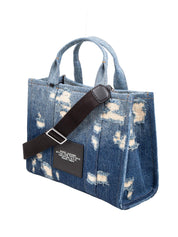 MARC JACOB THE RIP AND REPAIR DENIM MEDIUM TOTE BAG