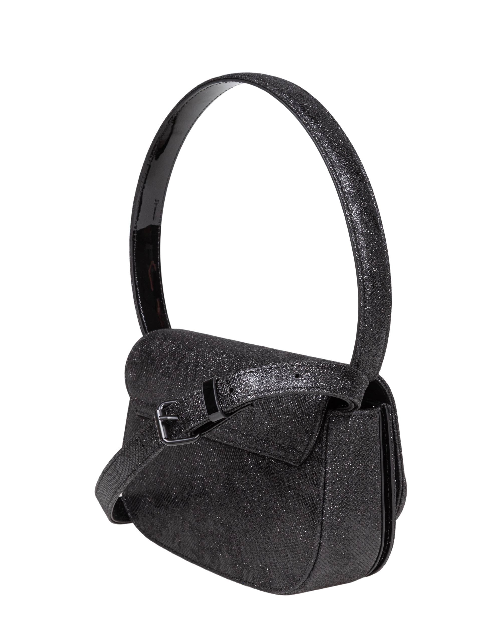 DIESEL BORSA A SPALLA 1DR IN TESSUTO BRILLANTE COLORE NERO