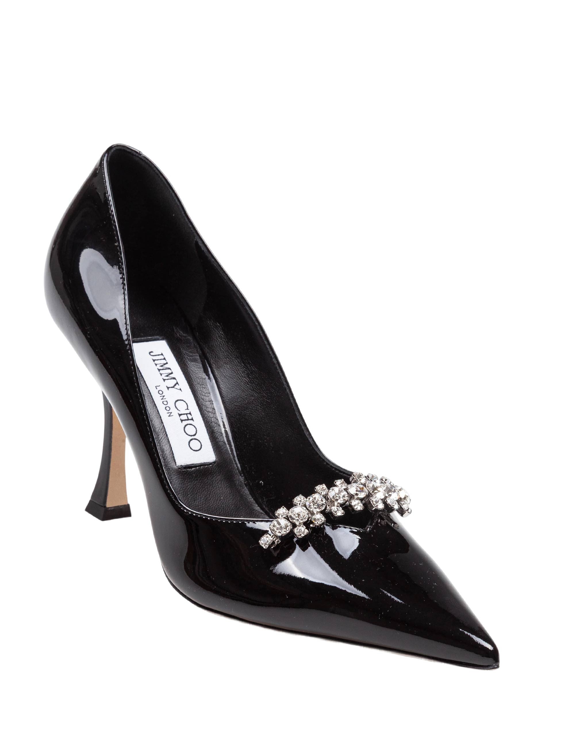 JIMMY CHOO DECOLLETE' BELINDA IN PELLE VERNICIATA COLORE NERO