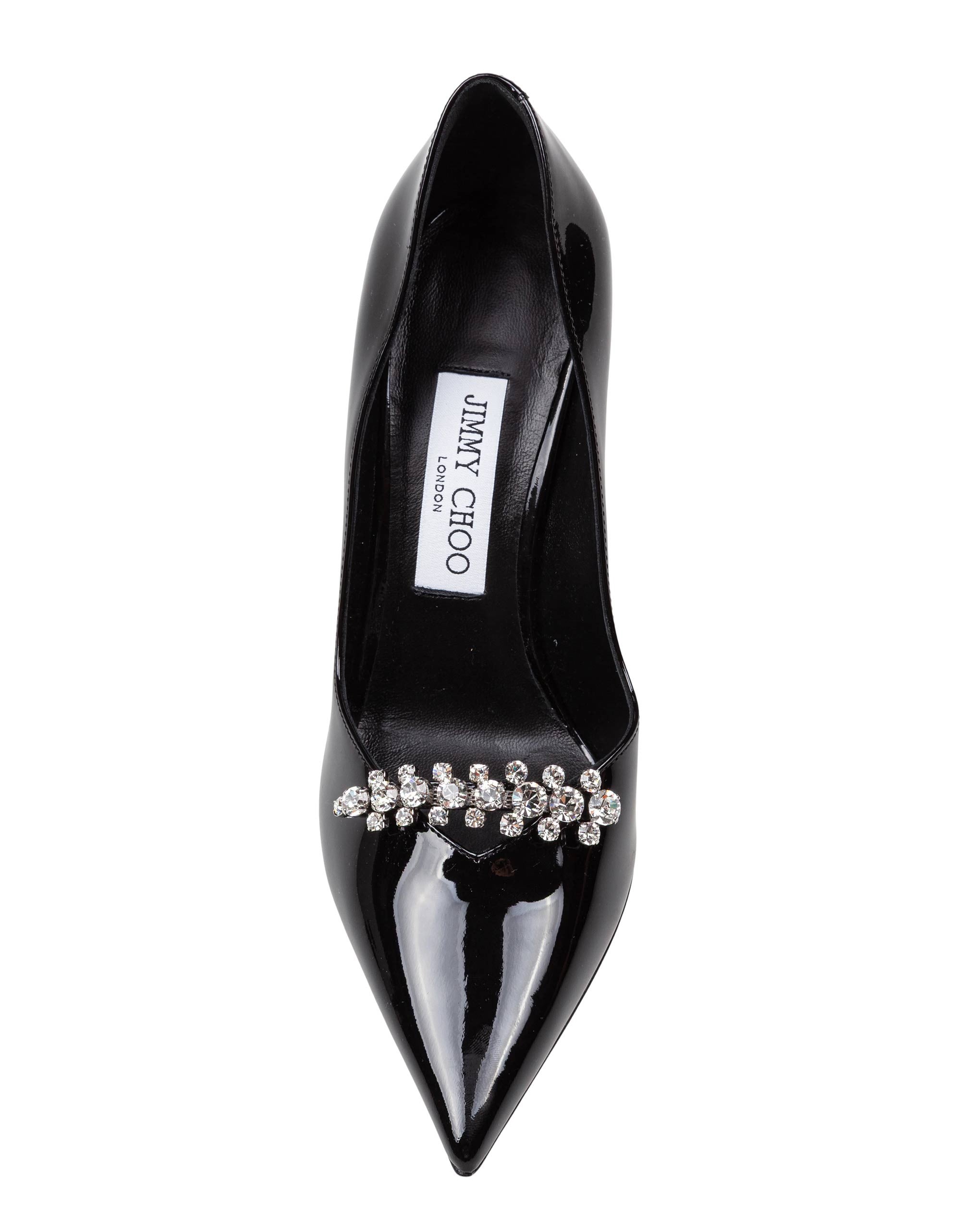 JIMMY CHOO DECOLLETE' BELINDA IN PELLE VERNICIATA COLORE NERO