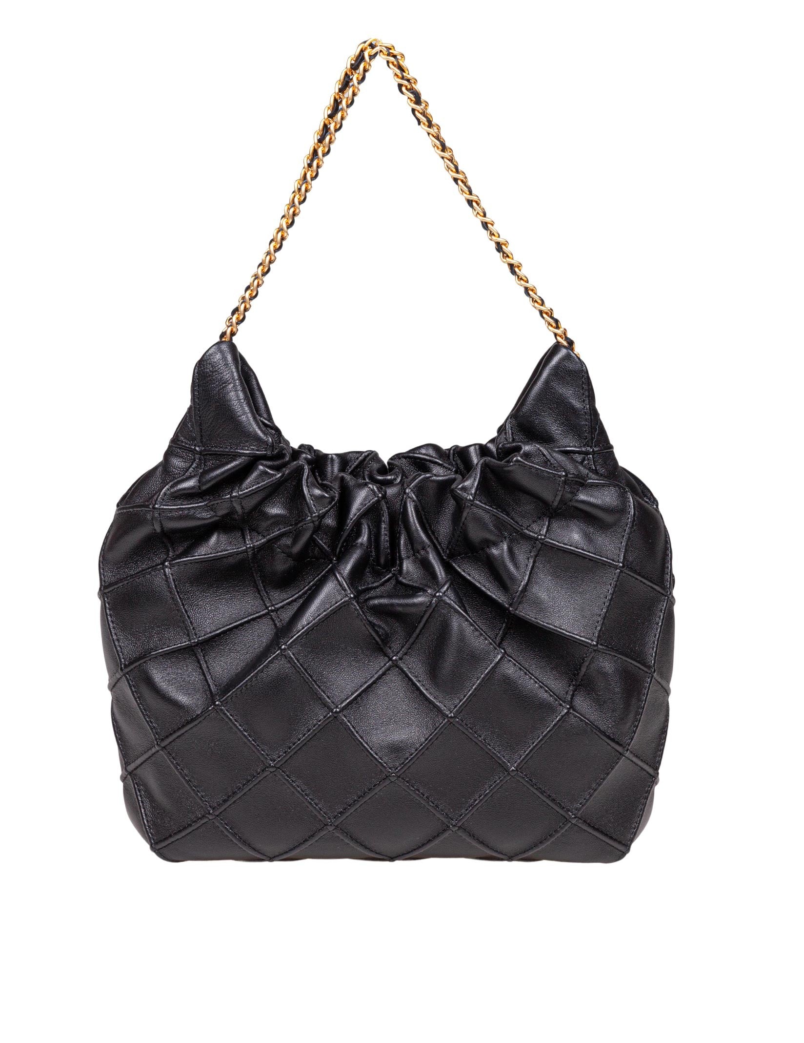 TORY BURCH FLEMING MINI HOBO LEATHER BAG COLOR BLACK