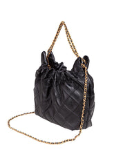 TORY BURCH FLEMING MINI HOBO LEATHER BAG COLOR BLACK