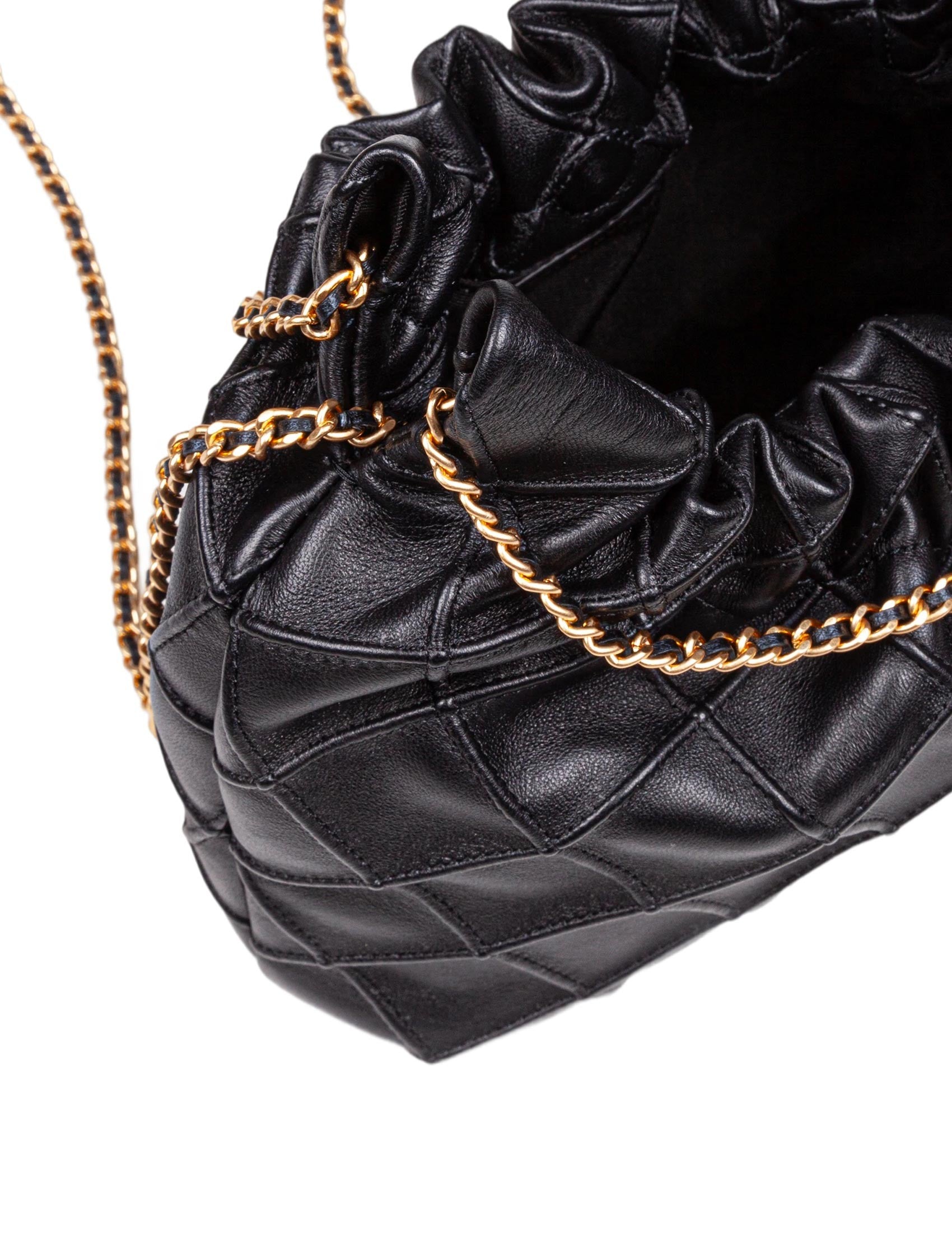 TORY BURCH FLEMING MINI HOBO LEATHER BAG COLOR BLACK