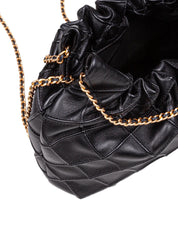 TORY BURCH FLEMING MINI HOBO LEATHER BAG COLOR BLACK