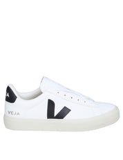 VEJA CAMPO CHROMEFREE IN WHITE/BLACK LEATHER