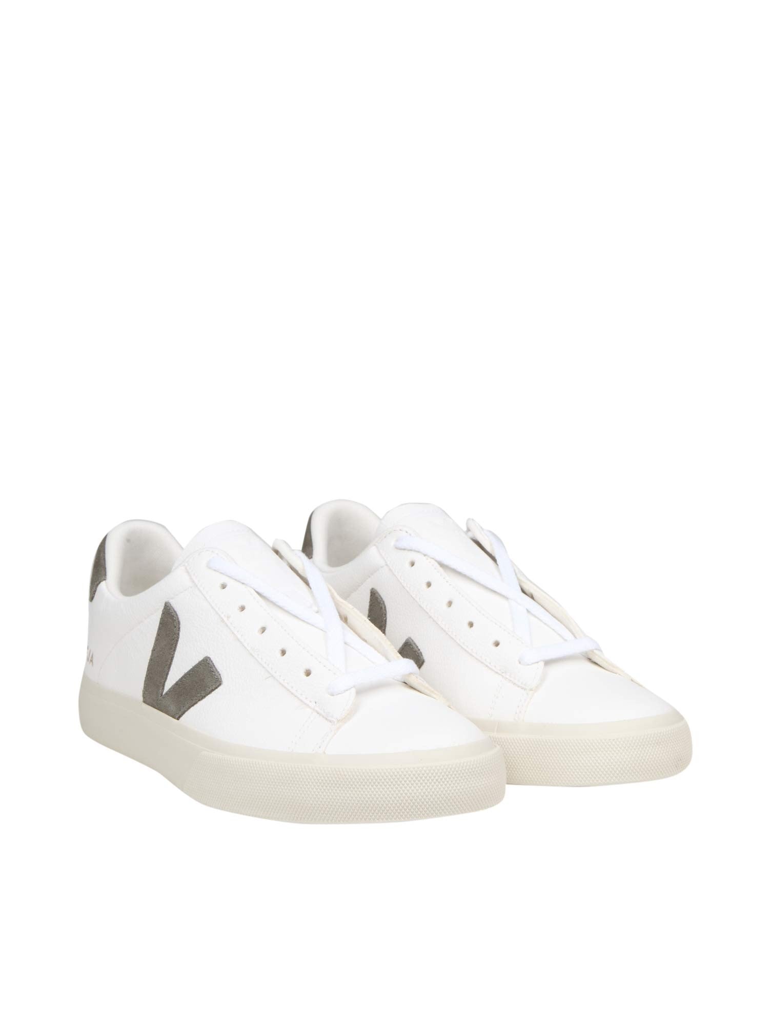 VEJA CAMPO CHROMEFREE IN PELLE COLORE BIANCO/KAKI