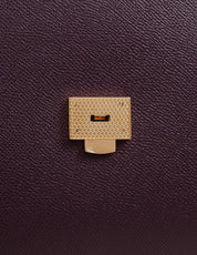 DOLCE & GABBANA BORSA SICILY MEDIA IN PELLE DAUPHINE COLORE MOSTO
