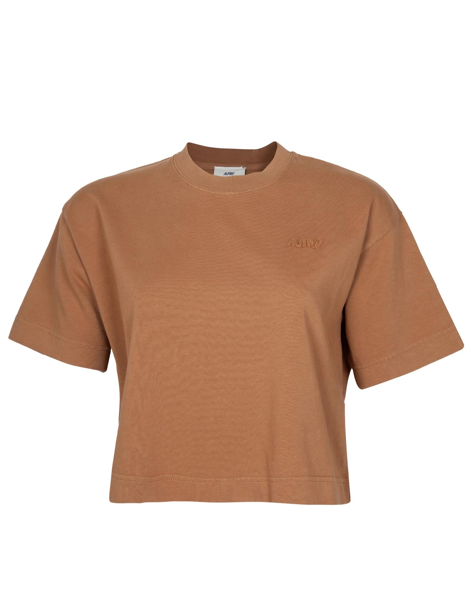 AUTRY CAMEL COTTON JERSEY BOXY T-SHIRT