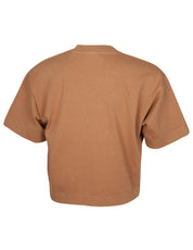 AUTRY CAMEL COTTON JERSEY BOXY T-SHIRT