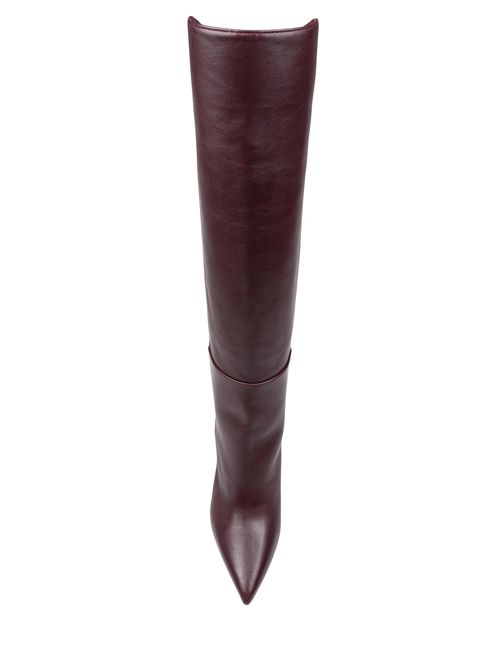 JIMMY CHOO ALIZZE KS 85 BOOT IN DEEP MERLOTLEATHER
